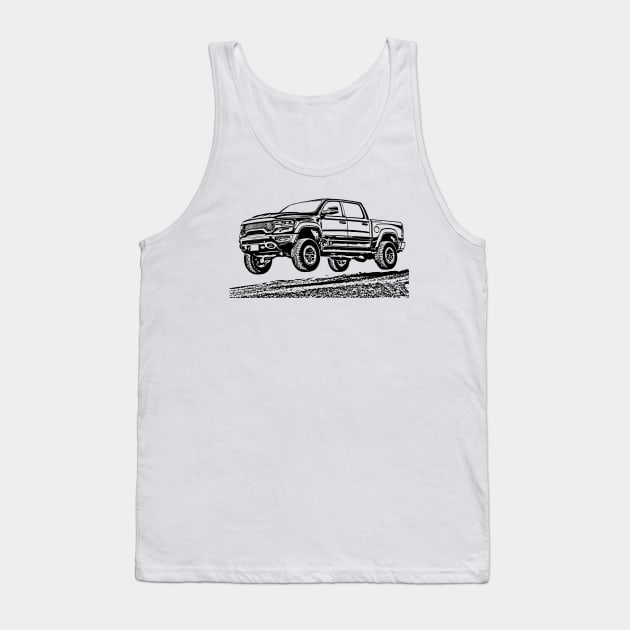 RAM 1500 TRX Supercharged Sketch Art Tank Top by DemangDesign